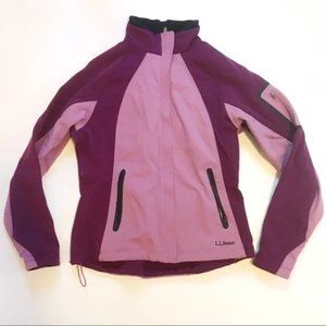 L.L Bean Pink and Purple Color Block Windbreaker Jacket size Small